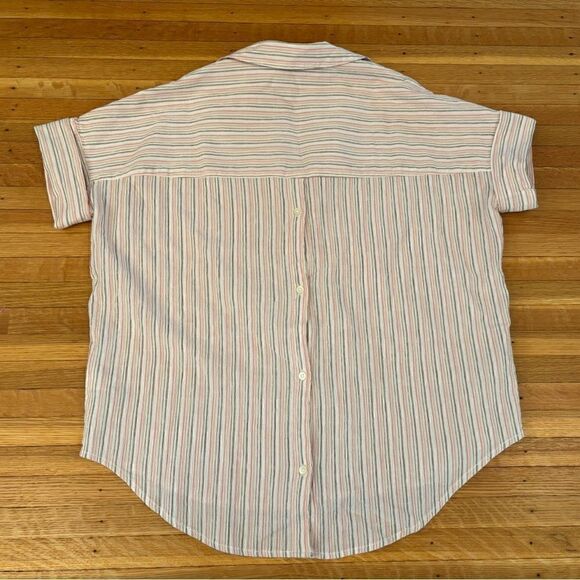 Madewell Courier Button Back Short Sleeve Blouse - Picture 3 of 6